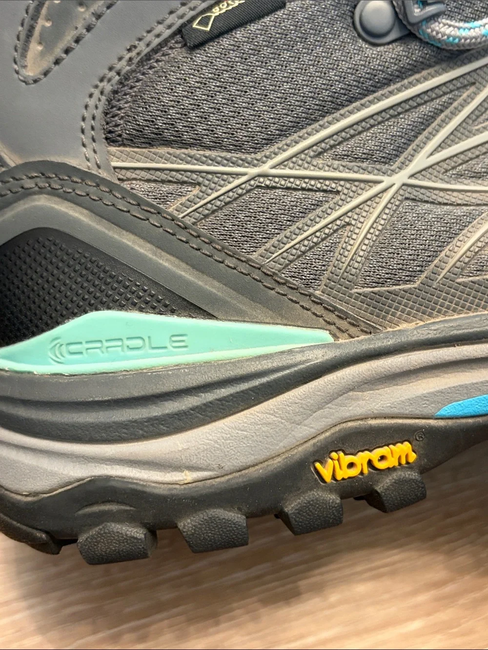 The North Face Women's Gray & Teal Lace-Up Hiking Boots